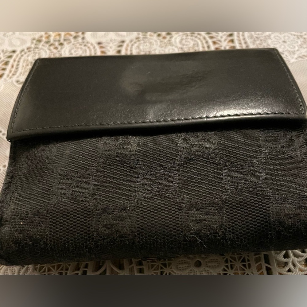 Project -Authentic Gucci Leather/Canvas Black Wal… - image 3